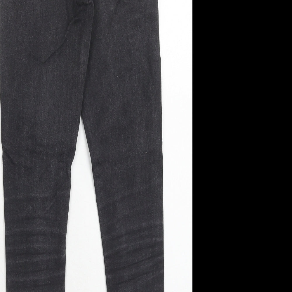 Topshop Womens Black Cotton Jegging Jeans Size 28 in L30 in Regular Zip