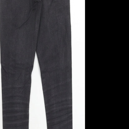 Topshop Womens Black Cotton Jegging Jeans Size 28 in L30 in Regular Zip