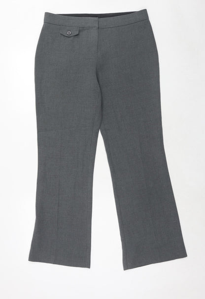 Womens UK Size 12 Marks and Spencer Regular Fit Dress Pants Grey Trousers