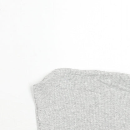 Womens UK Size S Brave Soul Grey Cropped Tank