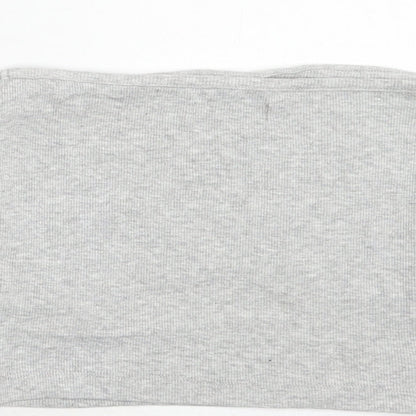 Womens UK Size S Brave Soul Grey Cropped Tank