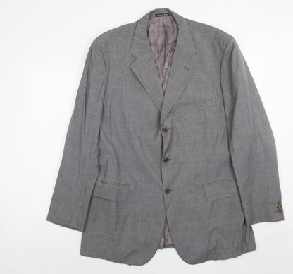 Hewitt Mens Grey Wool Jacket Suit Jacket Size 46 Regular