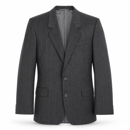 Hand Grade Mens Grey Striped Polyester Jacket Suit Jacket Size 42 Regular