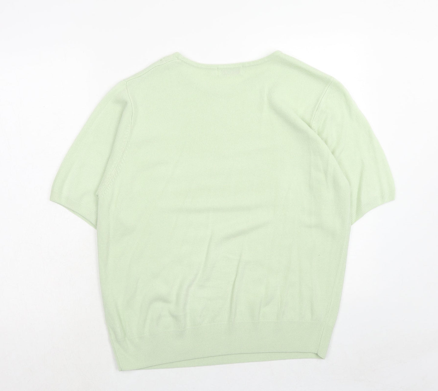 Damart Womens Green Round Neck Acrylic Pullover Jumper Size 16 - Size 16-18