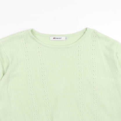 Damart Womens Green Round Neck Acrylic Pullover Jumper Size 16 - Size 16-18