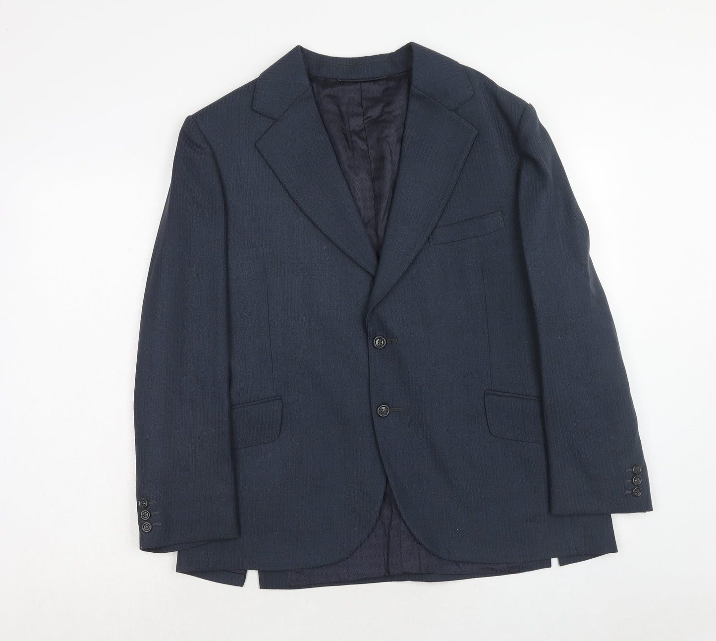Mens UK Size 38 Terylene Regular Blue Suit Jacket
