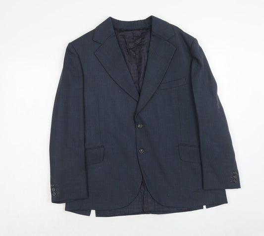 Mens UK Size 38 Terylene Regular Blue Suit Jacket