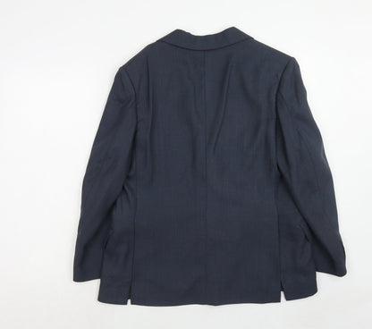 Mens UK Size 38 Terylene Regular Blue Suit Jacket