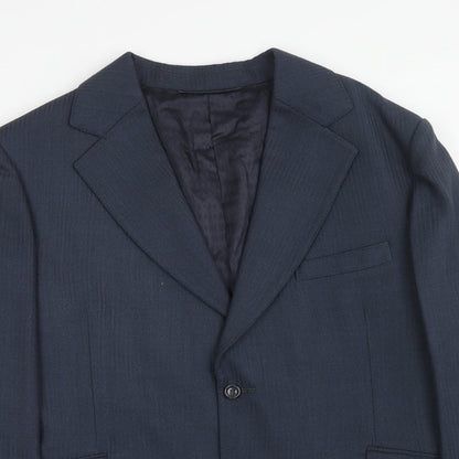 Mens UK Size 38 Terylene Regular Blue Suit Jacket