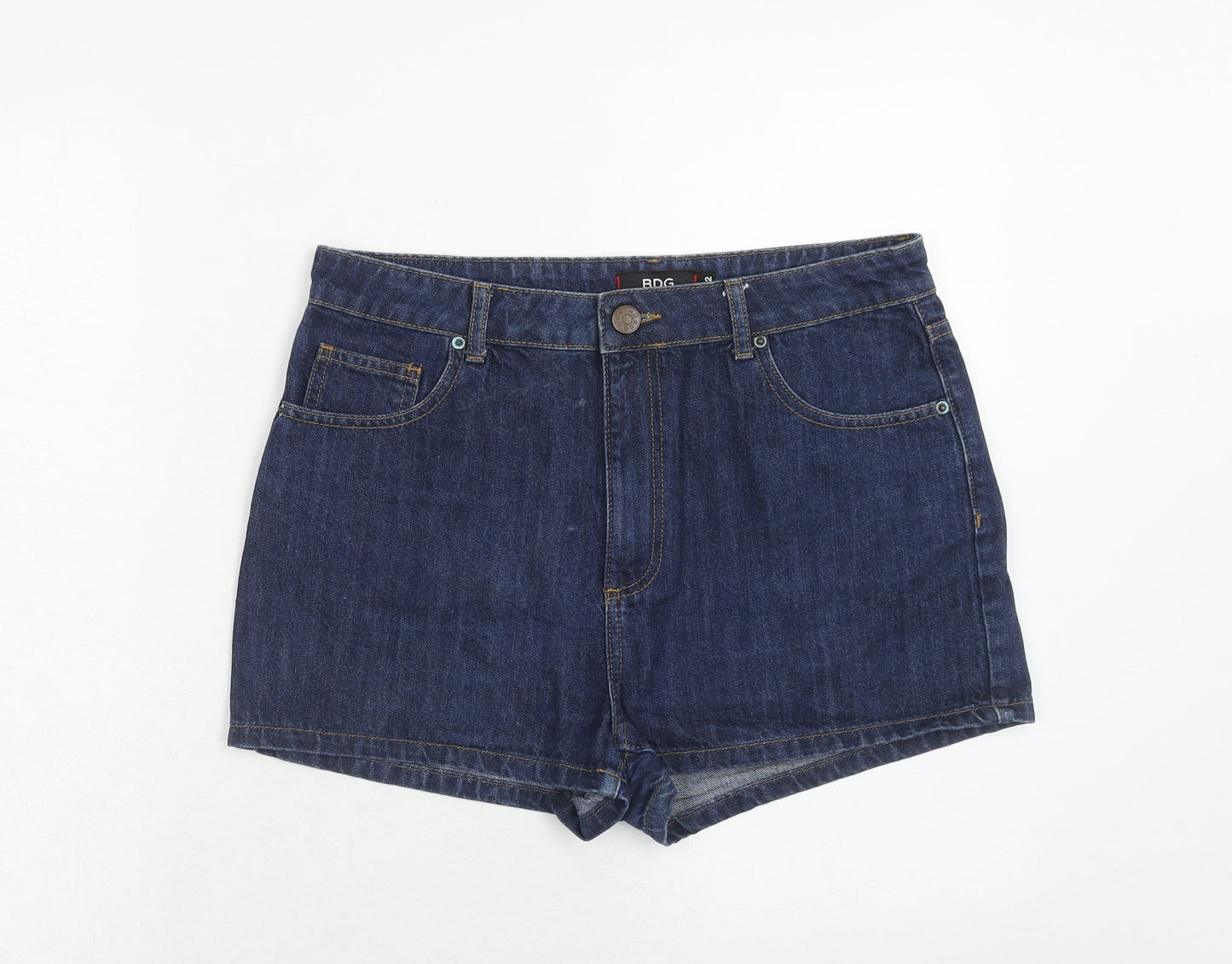 BDG Womens Blue Cotton Mom Shorts Size 32 in Regular Zip