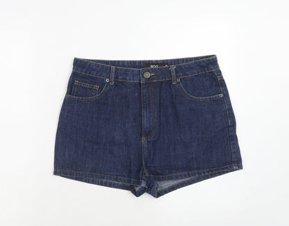 BDG Womens Blue Cotton Mom Shorts Size 32 in Regular Zip