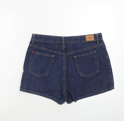 BDG Womens Blue Cotton Mom Shorts Size 32 in Regular Zip
