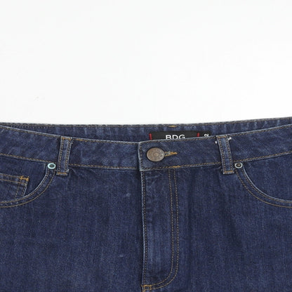BDG Womens Blue Cotton Mom Shorts Size 32 in Regular Zip