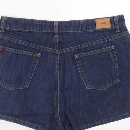 BDG Womens Blue Cotton Mom Shorts Size 32 in Regular Zip