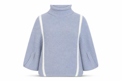 RMK Womens Blue High Neck Acrylic Pullover Jumper Size M
