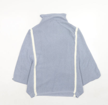 RMK Womens Blue High Neck Acrylic Pullover Jumper Size M