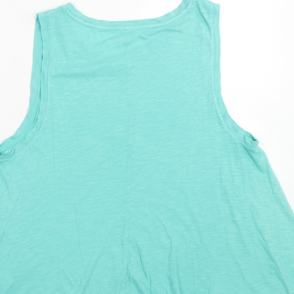 Womens UK Size M Gap Green Basic Tank