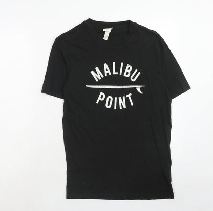 Womens UK Size XS H&M Black Basic T-Shirt