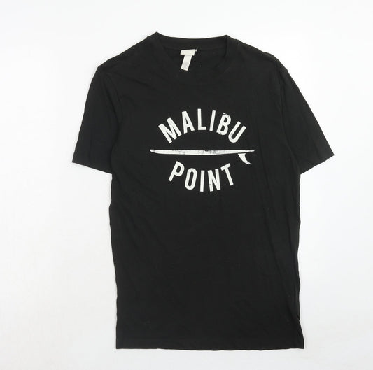 Womens UK Size XS H&M Black Basic T-Shirt