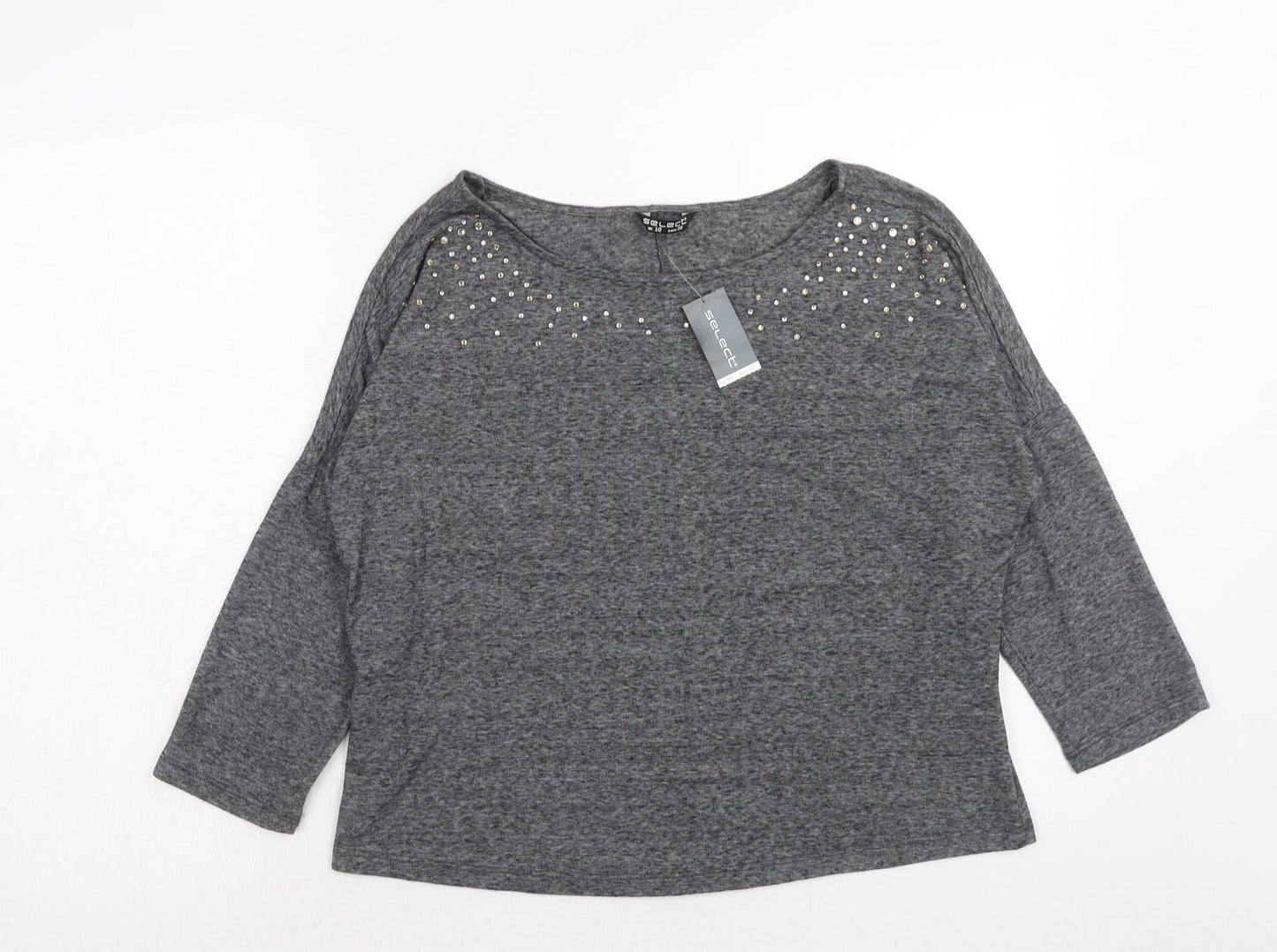 Womens UK Size 10 Select Grey Basic Blouse