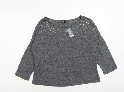 Womens UK Size 10 Select Grey Basic Blouse