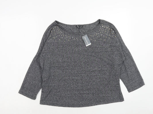 Womens UK Size 10 Select Grey Basic Blouse