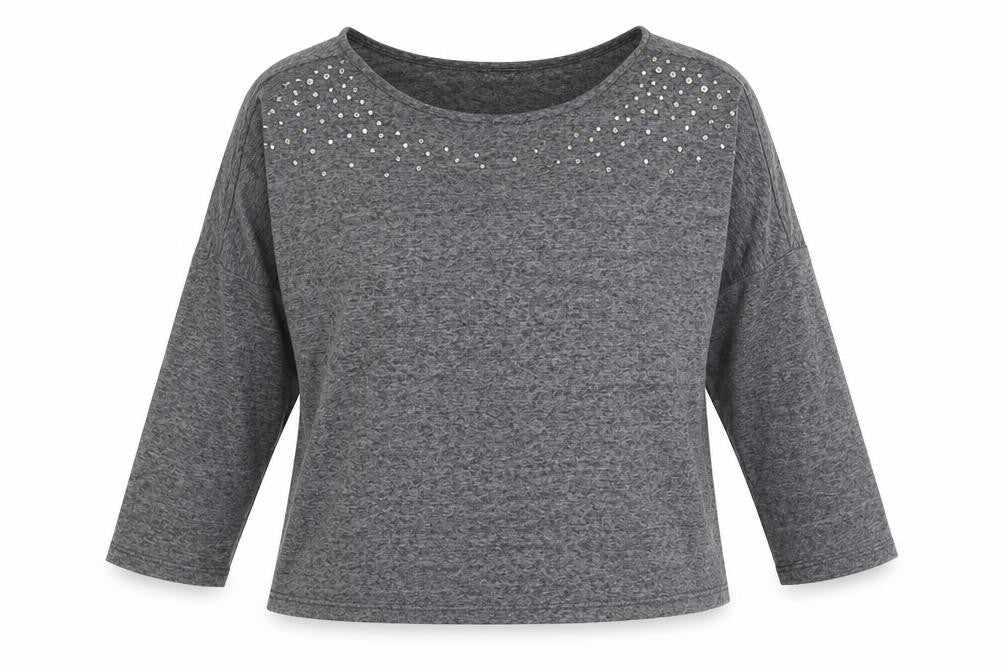 Womens UK Size 10 Select Grey Basic Blouse