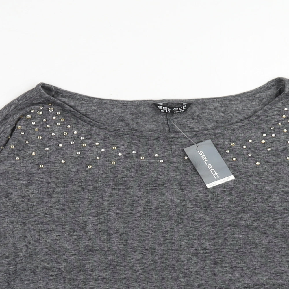 Womens UK Size 10 Select Grey Basic Blouse