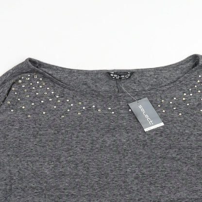 Womens UK Size 10 Select Grey Basic Blouse