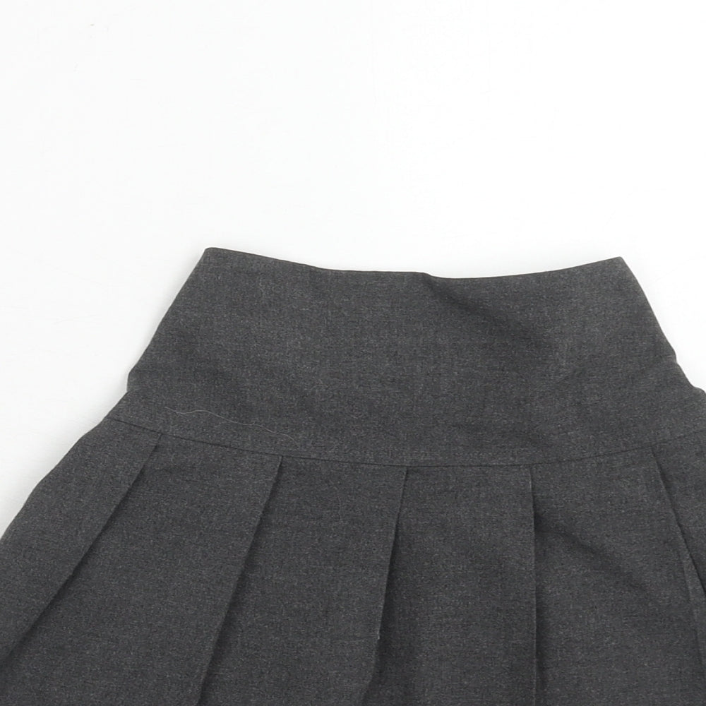 Marks and Spencer Girls Grey Polyester Flare Skirt Size 5-6 Years Regular Pull On