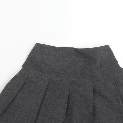 Marks and Spencer Girls Grey Polyester Flare Skirt Size 5-6 Years Regular Pull On