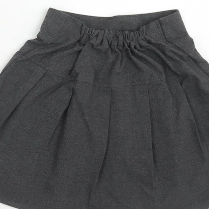 Marks and Spencer Girls Grey Polyester Flare Skirt Size 5-6 Years Regular Pull On