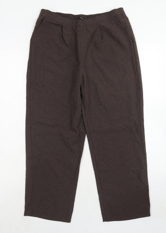 Bonmarché Womens Brown Polyester Trousers Size 12 Regular