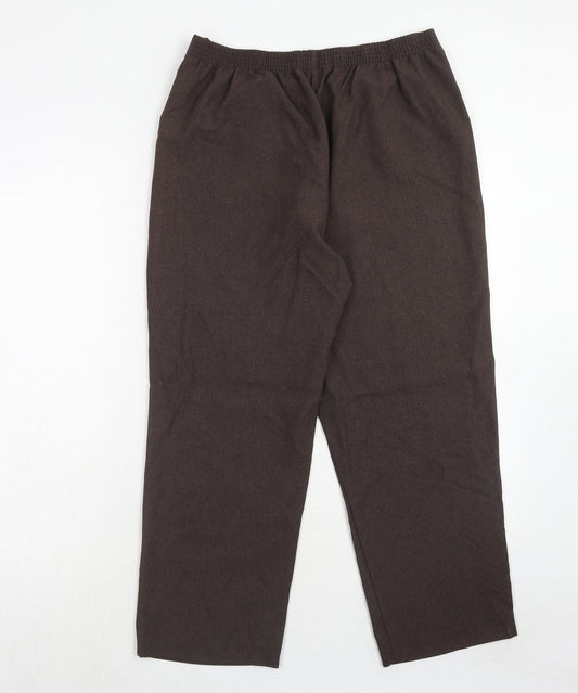 Bonmarché Womens Brown Polyester Trousers Size 12 Regular