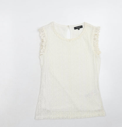 Womens UK Size 8 New Look Ivory Basic Tank