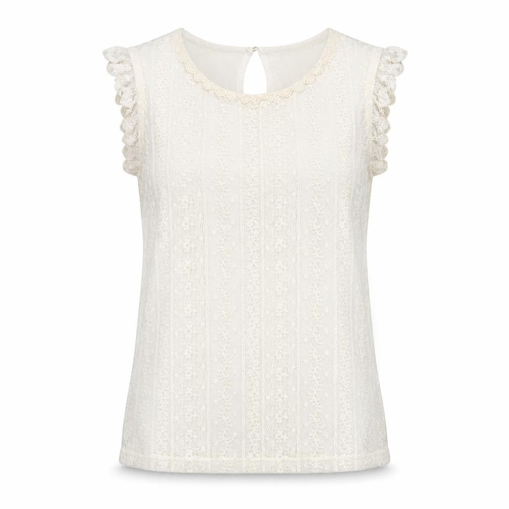 Womens UK Size 8 New Look Ivory Basic Tank