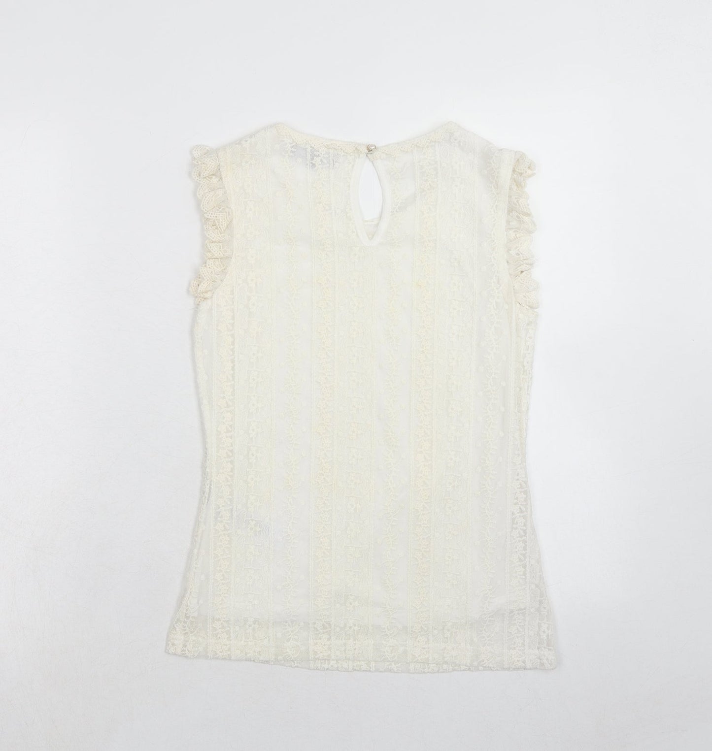 Womens UK Size 8 New Look Ivory Basic Tank