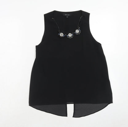 Womens UK Size 8 New Look Black Basic Blouse