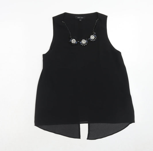Womens UK Size 8 New Look Black Basic Blouse