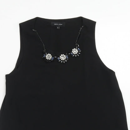Womens UK Size 8 New Look Black Basic Blouse