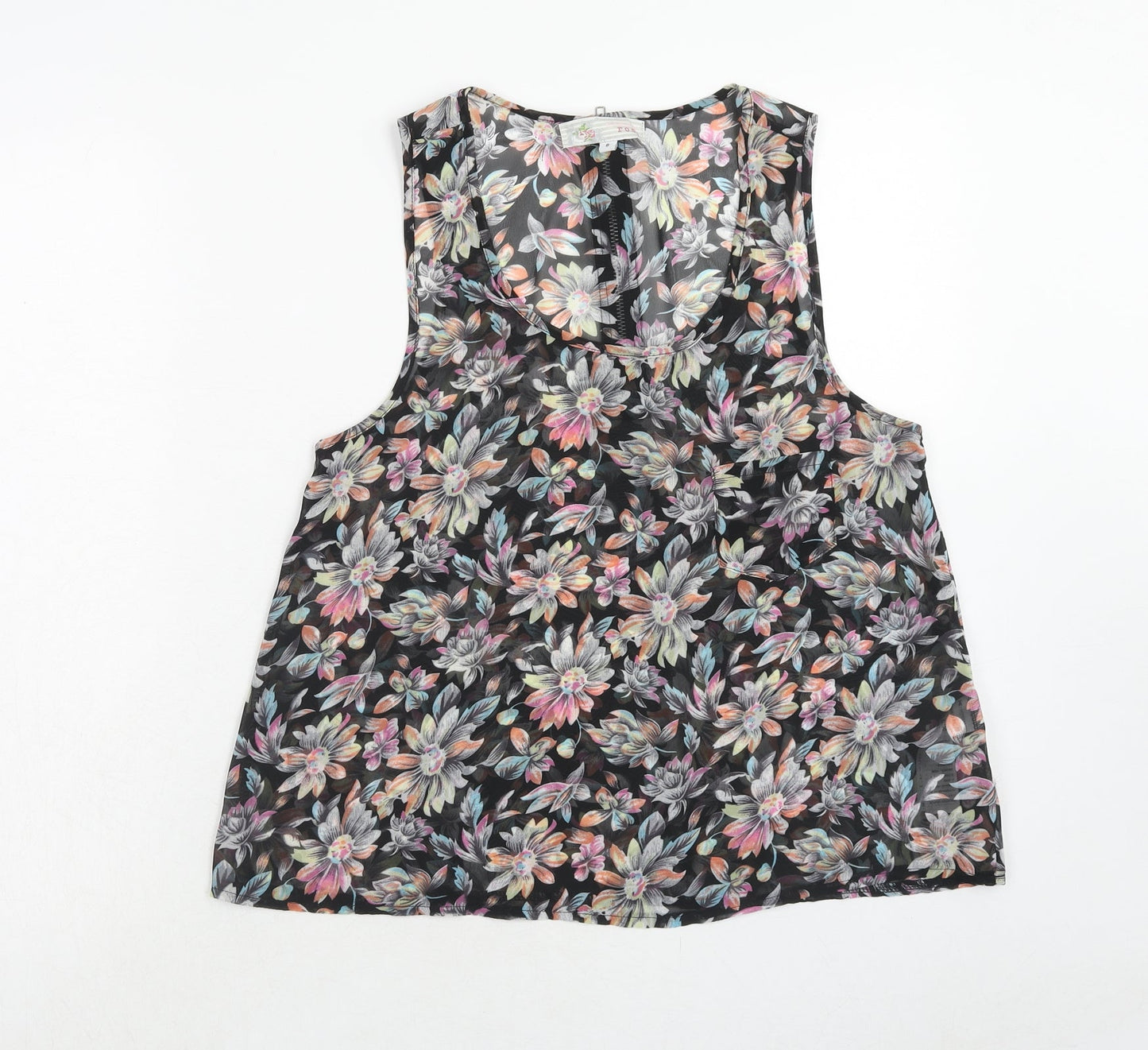 Womens UK Size 8 Cameo Rose Multicoloured Basic Blouse