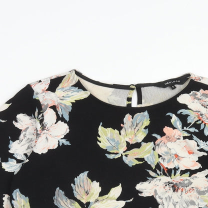 Womens UK Size 8 New Look Black Basic Blouse