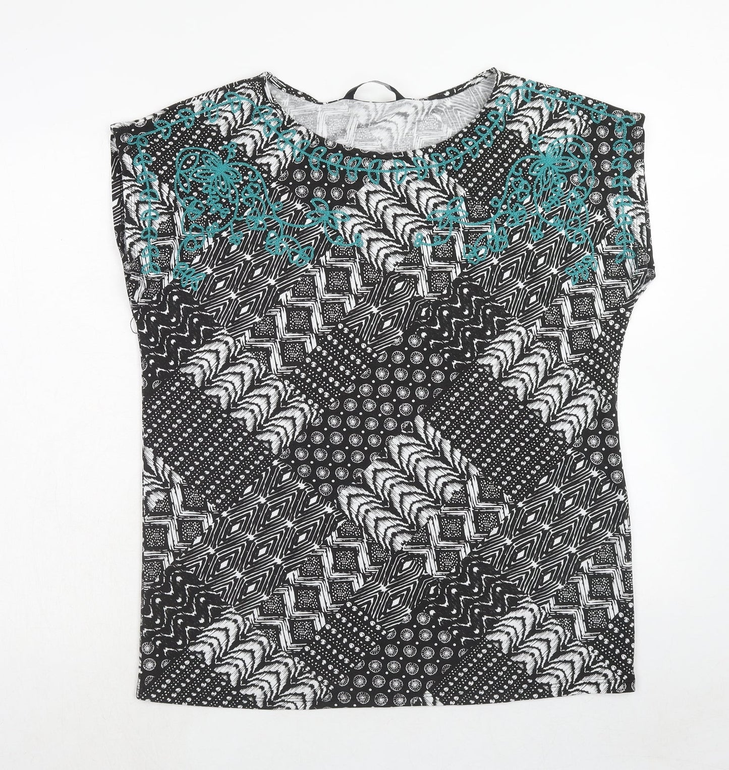 Womens UK Size 14 Bonmarché Black Basic T-Shirt