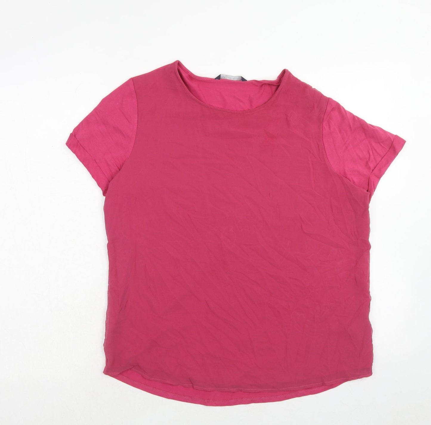 Womens UK Size 14 Marks and Spencer Pink Basic T-Shirt