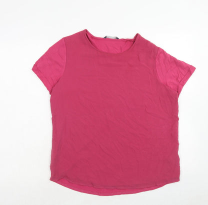 Womens UK Size 14 Marks and Spencer Pink Basic T-Shirt