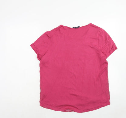 Womens UK Size 14 Marks and Spencer Pink Basic T-Shirt