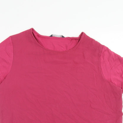Womens UK Size 14 Marks and Spencer Pink Basic T-Shirt