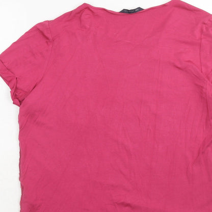 Womens UK Size 14 Marks and Spencer Pink Basic T-Shirt
