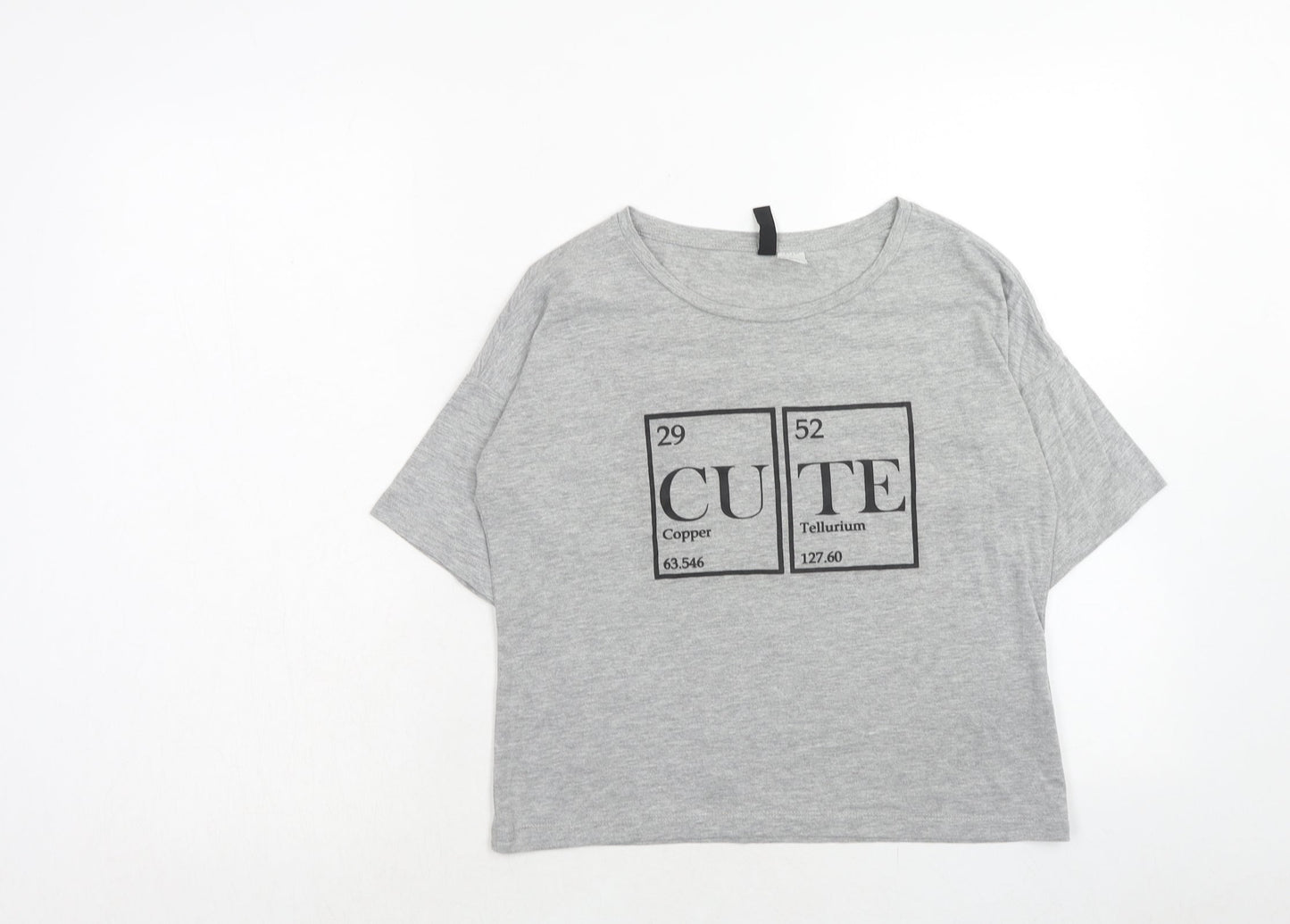 Womens UK Size S H&M Grey Basic T-Shirt
