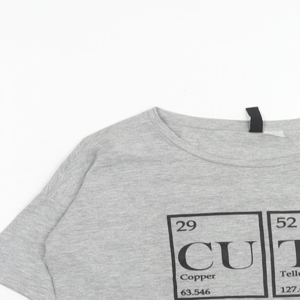 Womens UK Size S H&M Grey Basic T-Shirt